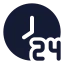 Hoursclock icon with solid rounded style