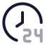 Hoursclock icon with twotone rounded style