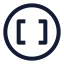 2 Ndbracketcircle icon with stroke sharp style