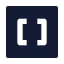 2 Ndbracketsquare icon with solid sharp style