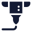 3 Dprinter icon with solid rounded style