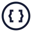 3 Rdbracketcircle icon with stroke sharp style