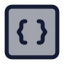 3 Rdbracketsquare icon with duotone standard style