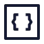 3 Rdbracketsquare icon with stroke sharp style