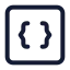 3 Rdbracketsquare icon with stroke standard style