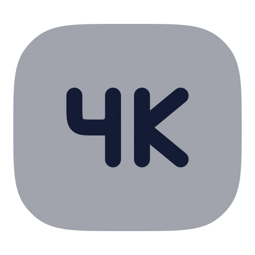 4 K Icon in Bulk Rounded style