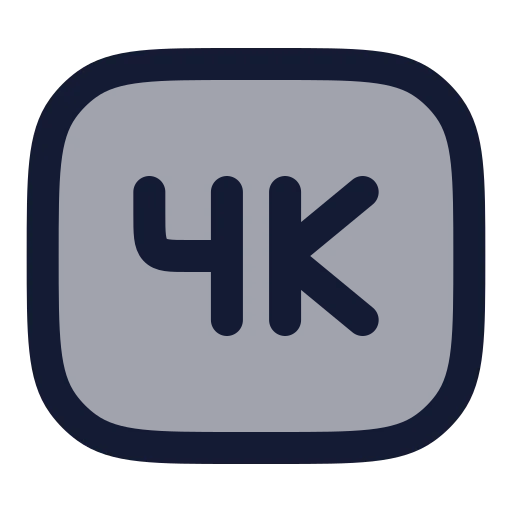 4 K Icon in Duotone Rounded style
