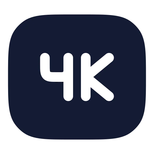 4 K Icon in Solid Rounded style