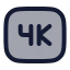 4 K icon with duotone-rounded rounded style
