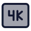 4 K icon with duotone standard style