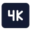 4 K icon with solid standard style
