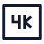4 K icon with stroke-sharp sharp style
