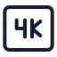 4 K icon with stroke-standard standard style