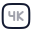 4 K icon with twotone-rounded rounded style