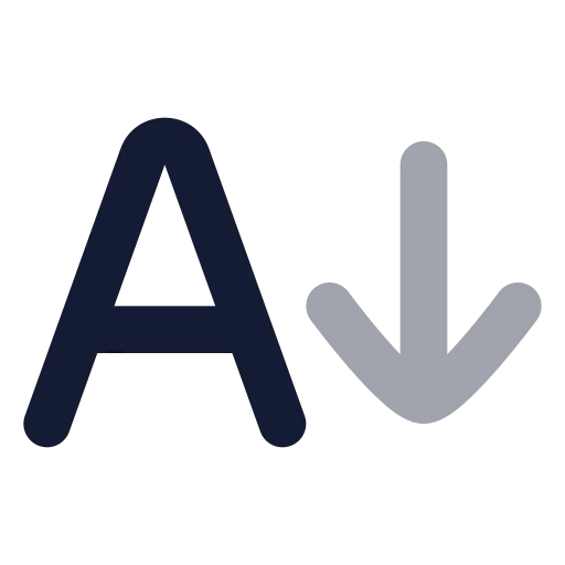 A Arrow Down Icon in Bulk Rounded style