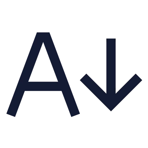 A Arrow Down Icon in Stroke Sharp style