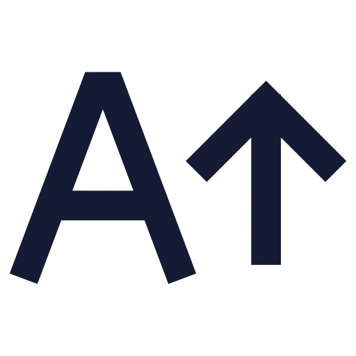 A Arrow Up Icon in Solid Sharp style