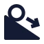 Acceleration icon with solid sharp style