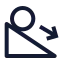 Acceleration icon with stroke sharp style