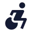 Accessibility icon with solid sharp style