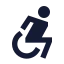 Accessibility icon with solid sharp style