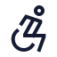 Accessibility icon with stroke sharp style