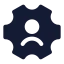Accountsetting icon with solid rounded style
