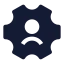 Accountsetting icon with solid sharp style