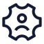 Accountsetting icon with stroke sharp style
