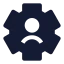 Accountsetting icon with solid sharp style