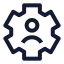 Accountsetting icon with stroke sharp style