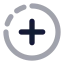 Addcirclehalfdot icon with bulk rounded style