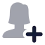 Addfemale icon with bulk rounded style