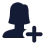 Addfemale icon with solid rounded style