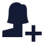 Addfemale icon with solid sharp style