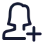 Addfemale icon with stroke standard style