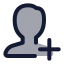Addmale icon with duotone rounded style