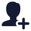 Addmale icon with solid rounded style