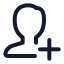 Addmale icon with stroke rounded style