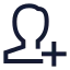 Addmale icon with stroke sharp style