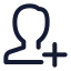 Addmale icon with stroke standard style