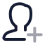 Addmale icon with twotone rounded style