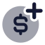 Addmoneycircle icon with bulk rounded style