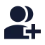 Addteam icon with solid sharp style