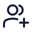 Addteam icon with stroke rounded style