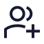 Addteam icon with stroke sharp style