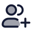 Addteam icon with duotone rounded style