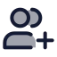 Addteam icon with duotone standard style