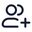 Addteam icon with stroke rounded style