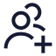 Addteam icon with stroke sharp style
